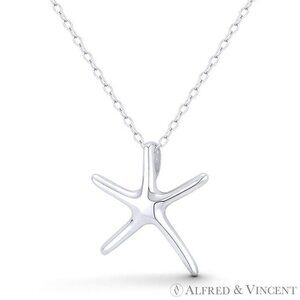 Starfish Ocean Sealife Charm Pendant in .925 Sterling Silver